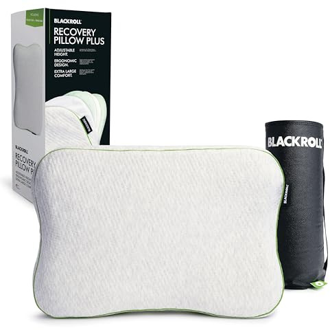 BLACKROLL Recovery Pillow Plus (60 x 40 cm) regolabile in altezza, cuscino ergonomico per la casa, cuscino cervicale in memory foam, prodotto in Germania