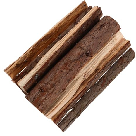 Deko Holzscheite 10 Stück, Rustikale Braune Kaminholz Dekoration | Getrocknete Baumstämme, Holzscheite zum Grillen, Vielseitig Platzierbar und Zuschneidbar
