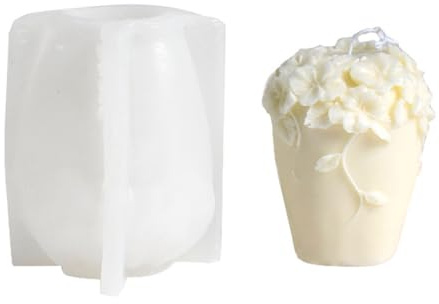 Moules à bougies cylindriques en silicone en forme de fleur de vigne pour résine époxy, moule à savon, fondant, moule à chocolat