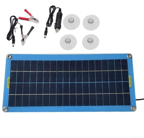 30W 12V Solar-Autobatterie-Ladegerät Tragbares mit 4 Saugnäpfen und Batteriefach Tragbares wasserdichtes Solarstrom-Batterie-Ladegerät & -Wartungsgerät für Kfz-Batterieladegeräte