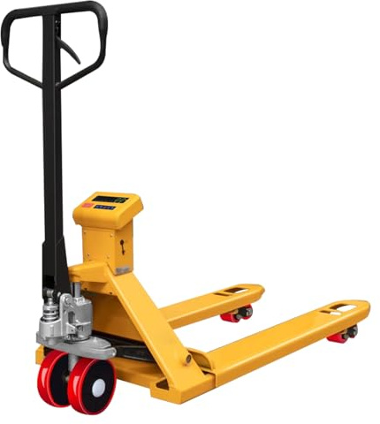Hubwagen mit Waage, Handgabelstapler Aus Edelstahl, Tragkraft 3000 Kg, Perfekt für Lager und Logistik, Präzise Gewichtserfassung Direkt Beim Transport(26.7x62.2x47.6in/68x158x121cm)