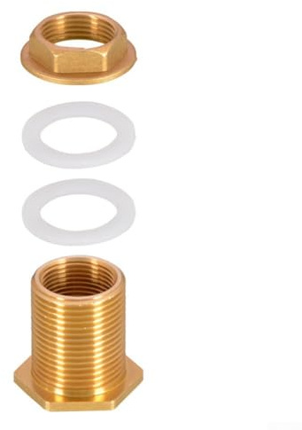 Besttoolifes Adattatore di riduzione esagonale in ottone con filettatura interna ed esterna per serbatoio dell'acqua, dimensioni DN15, DN20, DN25, confezione da 2 (DN15)