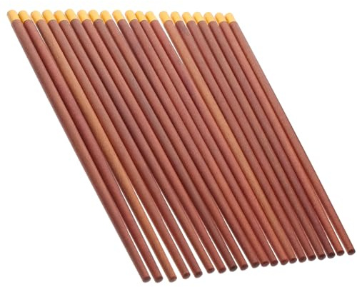 MALUGOGO Set di 10 paia di bacchette in legno di sandalo rosso con parte superiore in metallo, riutilizzabili, lavabili in lavastoviglie, posate per cene domestiche per cucinare cinese e ramen
