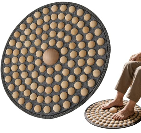 Träfotmatta Anti-Slip Portabel Tryckpunkts Massageunderlag i Trä | Hemma Kontors Fotmassageringsmatta för Familjemedlemmar, Kollegor, Par, Vuxna, Kvinnor och Män