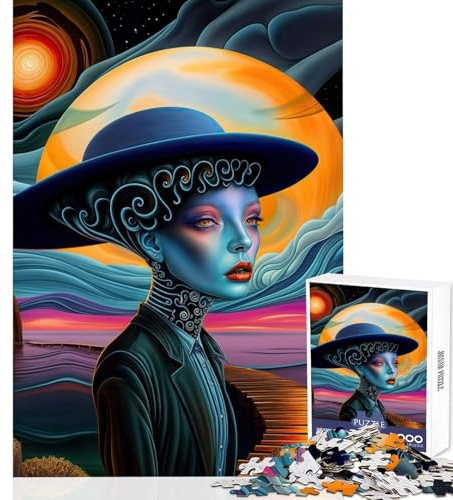 Rompecabezas de 1000 Piezas para Adolescentes Horizontes Paralelos y Paisajes Oníricos Juguete Educativo Gran Regalo Juego de ingenio colección de Artistas Bellas Artes tamaño 38x52cm