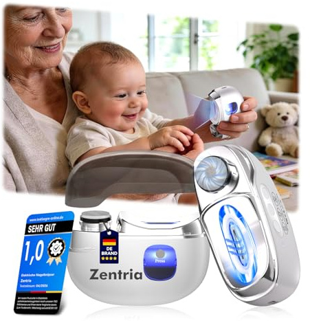 2026 Upgrade Elektrischer Nagelknipser Elektrisch【HRC58 Präzisionsklingen + 22.000 U/min】Elektrische Nagelfeile Elektrisch【0,01s Sensor-Sicherheitsstopp】Nagelfräser für Senioren,Babys & Erwachsene