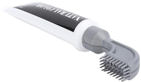 Xiuganpo 80 Ml Schwarzes Bartfärbemittel, Langanhaltendes, Lebendiges Schwarzes Schnurrbart-Färbeshampoo, Sanfte Formel für Graues Haar, Bartfärbeshampoo mit Farbstoff-Applikator, Kamm und