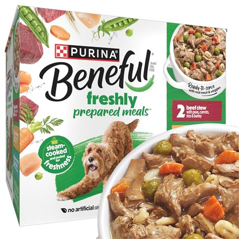 Beneful Purina Freshly Prepared Variety Wet Dog Food, Stew, (6) 10 oz Tubs