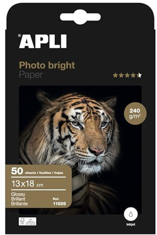 Apli Fotopapier Photobright 13 x 18 cm 240 g 50 Blatt