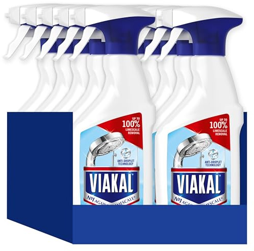 Viakal Limescale Remover Spray, Classic, Cleaning Products, Bathroom Cleaner Spray, 5 Litre (500 ml x 10), Toilet Cleaner Limescale Remover