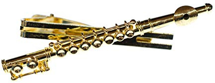 Miniblings Querflöte Krawattennadel KrawattenhalterFlötist Musik gold + Box | Sorgfältig in Berlin gefertigt, mit Herrenschmuck und Männerschmuck