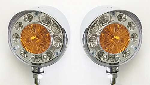 2x LED 24V Blinker Licht Dach Seitenleuchten Chrom Kunststoff Gehäuse LKW Anhänger Chassis Van Bus Wohnmobil