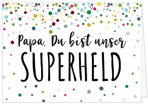Große XXL Karte für Papa inkl. Umschlag/DU bist UNSER Superheld/Design Klappkarte/für Vater, bzw. Väter/Moderne Maxi-Karte/zum Geburtstag, Vatertag oder als Geschenk