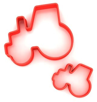 Ausstechformen für Fondant, Motiv: kleine Traktoren, 3 cm + 5 cm, 2 Stück