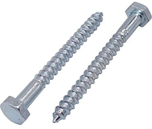 50 Stück DIN 571 verzinkte Stahl Sechskant Holzschrauben M6 x 70 mm Sechskantschraube Schlüsselschrauben Sechskantschrauben Schlossschrauben (50, M6 x 70 mm)