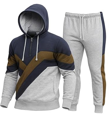 Love My Fashions® Men's Athletic Full-Zip Multi-Print Tracksuits Sports Casual Sweat Suit Slim Fit Warm Up Two-Piece Set