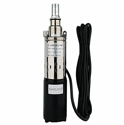 Pompe submersible de puits profond de SHYLIYU 12V 200W pompe à eau submersible solaire 2300L/H pompe de puits pour le ménage industriel et l'agriculture