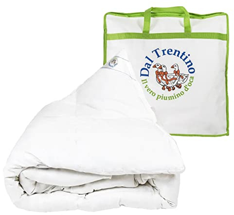 Vico Casa piumino del Trentino in 100% vera piuma d’oca naturale/DESIGNED IN ITALY modello Cortina/Piumone invernale una piazza 155x200cm