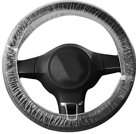 Fulenyi 100 pezzi coprivolante usa e getta | 100 pezzi copertura per volante e leva del cambio con elastici elastici, copertura protettiva impermeabile per la maggior parte delle auto e leggero
