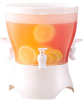 Uposao Caraffa Raffreddamento Frigorifero, Bollitore Freddo con Rubinetto Riutilizzabile Bollitore Rotante con Distributore di Bevande in Plastica di Grande capacità per Succhi di Frutta, Cocktail