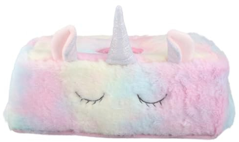 WOONEKY Einhorn-Taschentuchspender Plüsch Baumwolle Serviettenhalter Kreative Tissue Box Abdeckung Für Zuhause Büro Geschäft