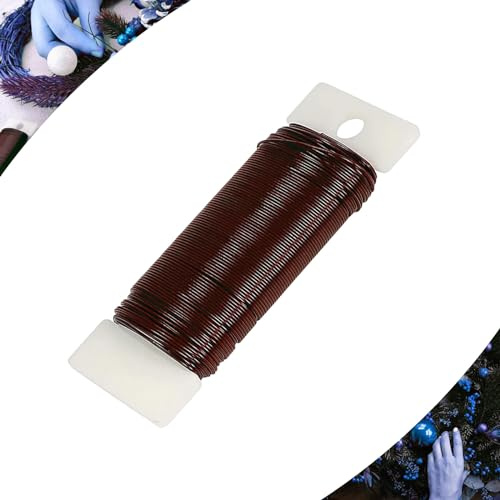 Braun Basteldraht Dünn Metalldrähte für Floristendraht,Schmuckdraht für Schmuckherstellung Dekorieren Basteln,Schmuck Häkeldraht Blumen Sträuße Weihnachtsdeko Florist Wire for Wreath Making Supplies