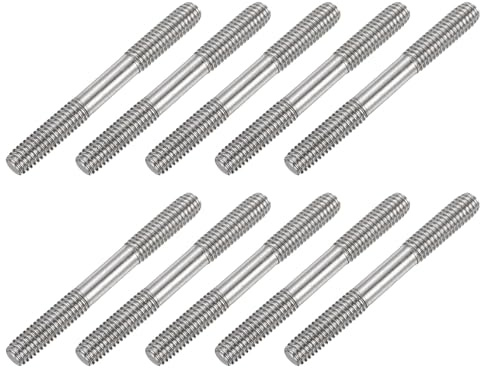 QUARKZMAN 10pz M6x50mm Vite a Doppia Estremità Filettata in Acciaio Inossidabile 304 per Manutenzione Domestica