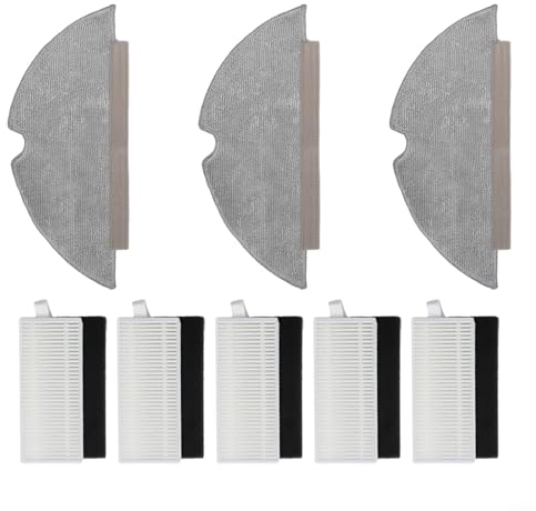 Ersatzteile für Eufy RoboVac L35 Hybrid/Hybrid+ LR30 Roboter-Staubsauger-Zubehör-Set, 5 Filter + 3 Wischtücher