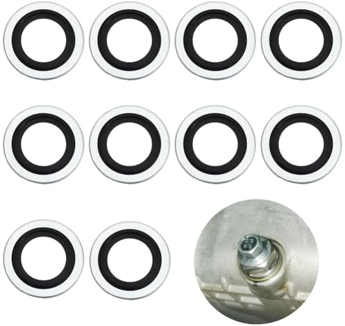 Lot de 10 joints de bouchon de vidange d'huile en aluminium pour Peugeot Citroën Renault, accessoires automobiles de rechange 110265505R, 6079970345, 8200641648, 7700266044 (10 PCS, Taille Unique)