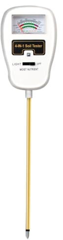 reamhome 4 in 1 Bodenfeuchtigkeitsmesser pH-Tester Luftfeuchtigkeit Licht Nährstoffmessgerät für Pflanzenzucht Gartengeräte für Blumenpflanzen