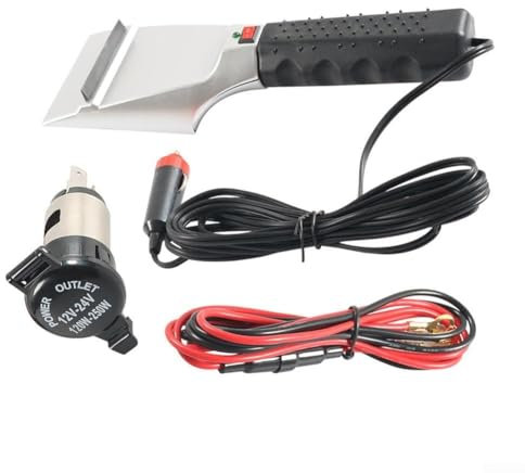 Beheizter Schnee-Eiskratzer, elektrischer Eiskratzer Elektrischer Eisschneeschaber für Auto 12V Elektrischer Auto-Windschutzscheiben-Eiskratzer mit Auto-Steckdose