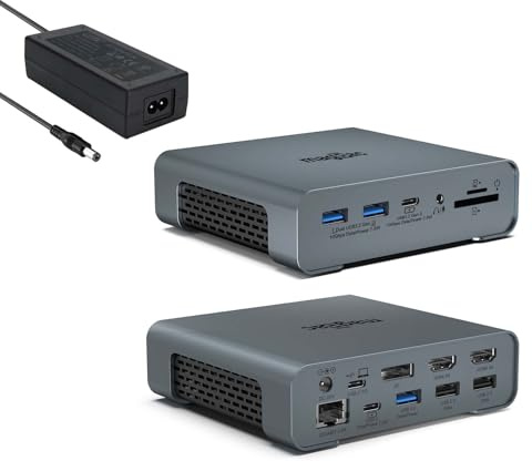i-magBac USB C Docking Station Triple Monitor,16 in 1 Laptop Docking Station 2 HDMI with Power Supply, 4K/60Hz Displayport, 8 USB Port, Ethernet for Dell/Hp/Lenovo Full Functional Windows laptops