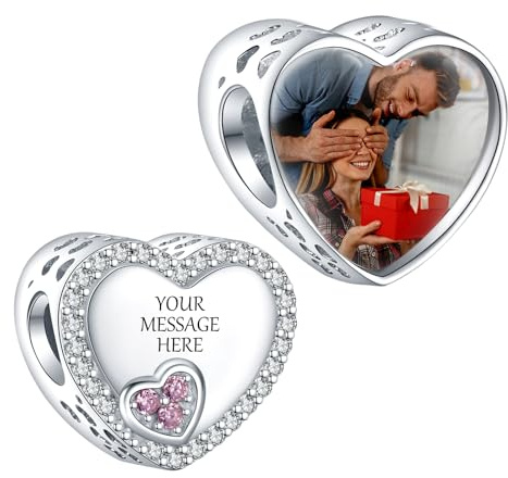 NINGAN Personalisierte Foto Charm Perlen 925 Sterling Silber Katzen und Hunde Baby, Familie Fotos Nachkommenschaft Personalisierte Charm Geschenke für Familie und Freunde