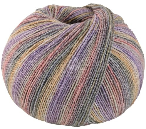 LANA GROSSA MW100 Cotton Bamboo Sole Mix | 4-fädiger Baumwoll Klassiker | Handstrickgarn aus 40% Baumwolle, 25% Schurwolle, 20% Viskose (Bambus), 8% Polyamid & 7% Polyester | 100g & 420m Wolle FB6415