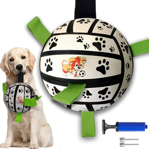 LIBRNTY Hundespielzeug Ball,Dog Toy mit Greiflaschen,Dauerhaft Hundespielzeug Ball mit Griff,mit Ballpumpe und Nadel,Geeignet Zum Trainieren,Hundeball für Outdoor,Indoor,Rasen,Schwimmen