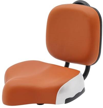 Selle de vélo avec dossier, selle à dos réglable, siège de vélo surdimensionné pour VTT, tricycle, navetteur, marron