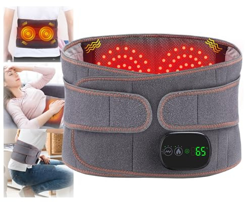 Alivio del Dolor de Disco Abultado en la Zona Lumbar, Masajeador de Espalda Triple 2025 con Calor, Banda Térmica y Masajeadora para la Zona Lumbar para Casa, Oficina y Viajes