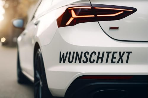 Aufkleber Auto Wunschtext – individuelle Buchstaben Sticker – selbst gestalten – 25 Farben – 10 bis 124 cm Länge