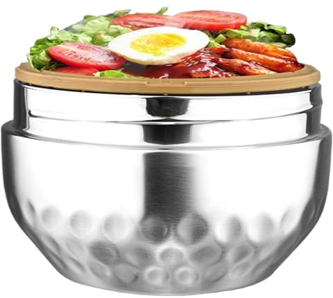 Duqulle Scatola Pranzo In Acciaio Inossidabile - A 2 Scomparti - Portavivande Pranzo 1L Con Manico - Per Adulti Scuola Lavoro Insalata Viaggio Picnic