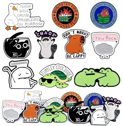 Zkptops 10Pcs Funny Enamel Pins Bulk Funny Enamel Backpack Pins Cool Badges Lapel Pin for Women Men Aesthetic Novelty Button Brooch Pin Fashion Jewelry Accessories for Backpacks Hats Bags Landyards