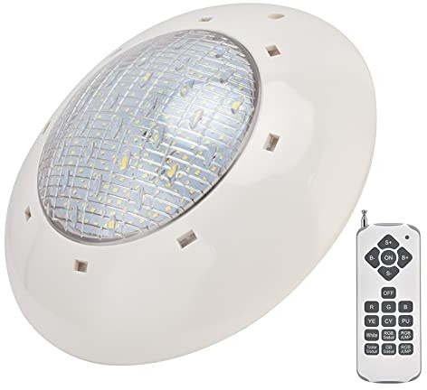 Fydun Luz LED RGB Impermeable IP68 para Piscina con Control Remoto - Iluminación Subacuática Montada en la Pared, CA 12 V para Piscinas y Acuarios (35W)