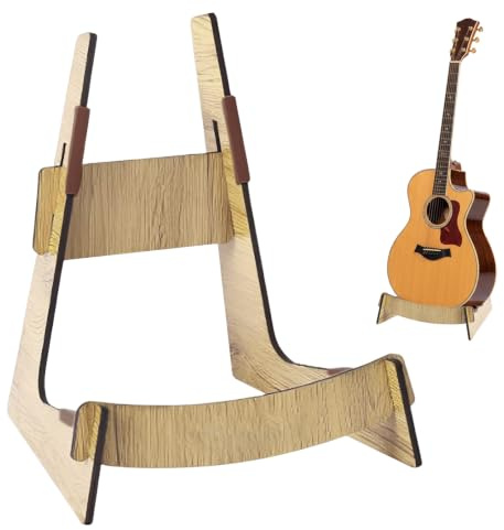 PacuM Support Guitare Sol en Bois Détachable Portable Universel 20*121*25CM | Couleur Noyer pour Guitare Acoustique Classique Électrique Basse Ukulele Mandoline Accessoires de Guitare