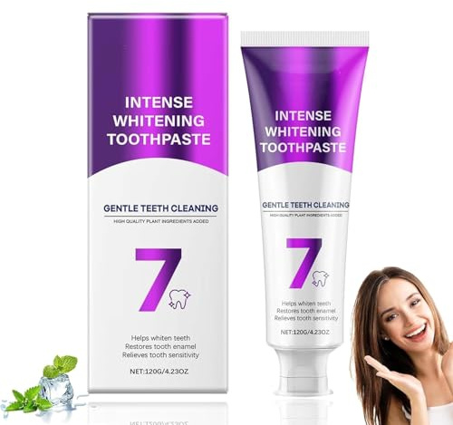 7 Pro Starke Zahnaufhellungs-Zahnpasta, Intense Whitening 7 Pro, 120g Intensive Zahnaufhellung Zahnpasta, Whitening Zahnpasta, Frischer Atem,Gesundes Zahnfleisch,Für Empfindliche Zähne (1PC)