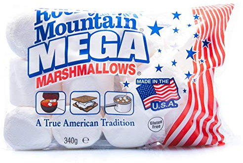 Rocky Mountain Marshmallows Mega 340g, dolci tradizionali americani da arrostire sul fuoco, alla griglia o al forno, 1x340g