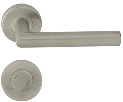 domino Türgriff SIGMA-R INOX WC-Bad Drückergarnitur für Zimmertüren Türdrücker-Set Rosetten-Garnitur Türbeschläge
