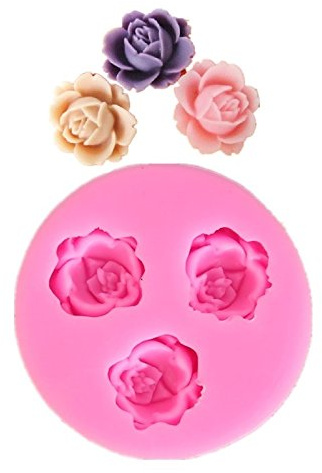 Allforhome 3-er Silikon-Form zum Backen und Basteln, Mini-Blume, für Zuckerguss- / Kuchen-Deko, Gießharz, Fondant, 1,8cm