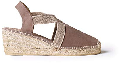 Women's suede espadrille - TONA - Taupe, 42 EU