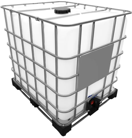 REKUBIK 1000l IBC Container Rebottled »Food« auf Stahlpalette (Neuwertig) Armaturgröße S60x6 Grobgewinde, Größe DN 150