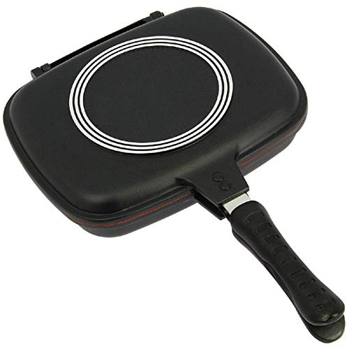 G8DS® Doppel Grillpfanne mit abnehmbarem Deckel Antihaftbeschichtung Cooking Outdoor Gourmet Camping Pan
