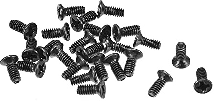 sourcing map Phillips Senkkopfschrauben M2 x 5mm 150 Stück | Kreuzschlitz Flachkopf Schraubverschluss Schwarz für Laptop PC TV Lüfter Schalter